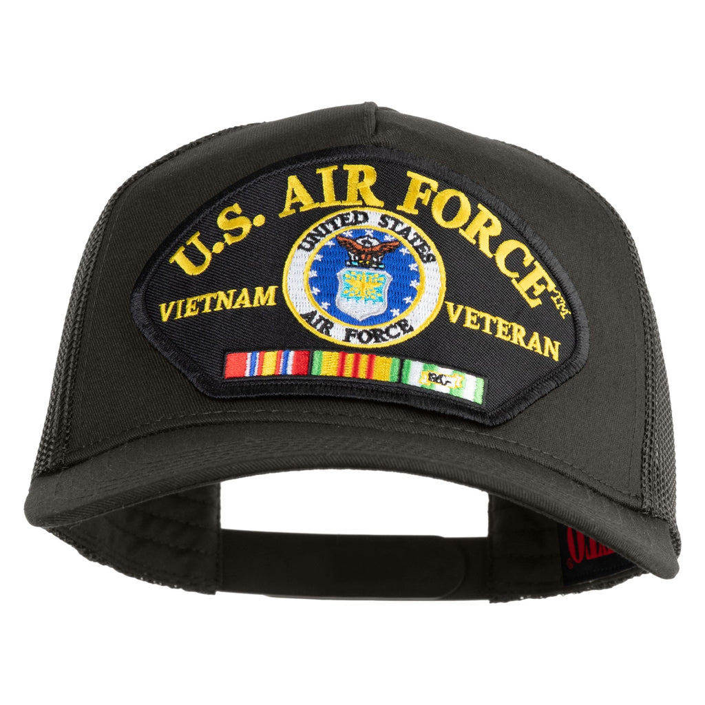 U.S. Air Force Vietnam Veteran Patched Solid Cotton Twill 5 panel Mesh Back Cap