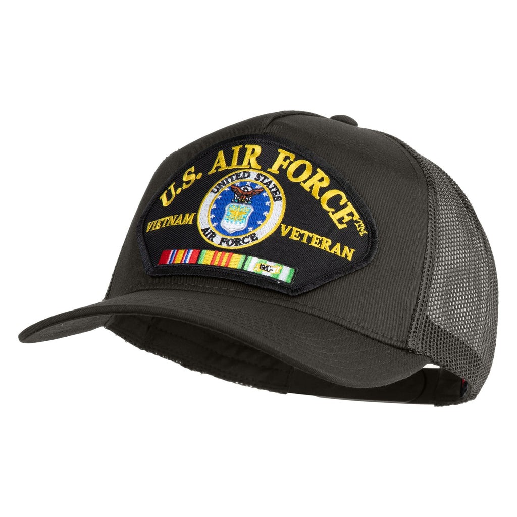 U.S. Air Force Vietnam Veteran Patched Solid Cotton Twill 5 panel Mesh Back Cap