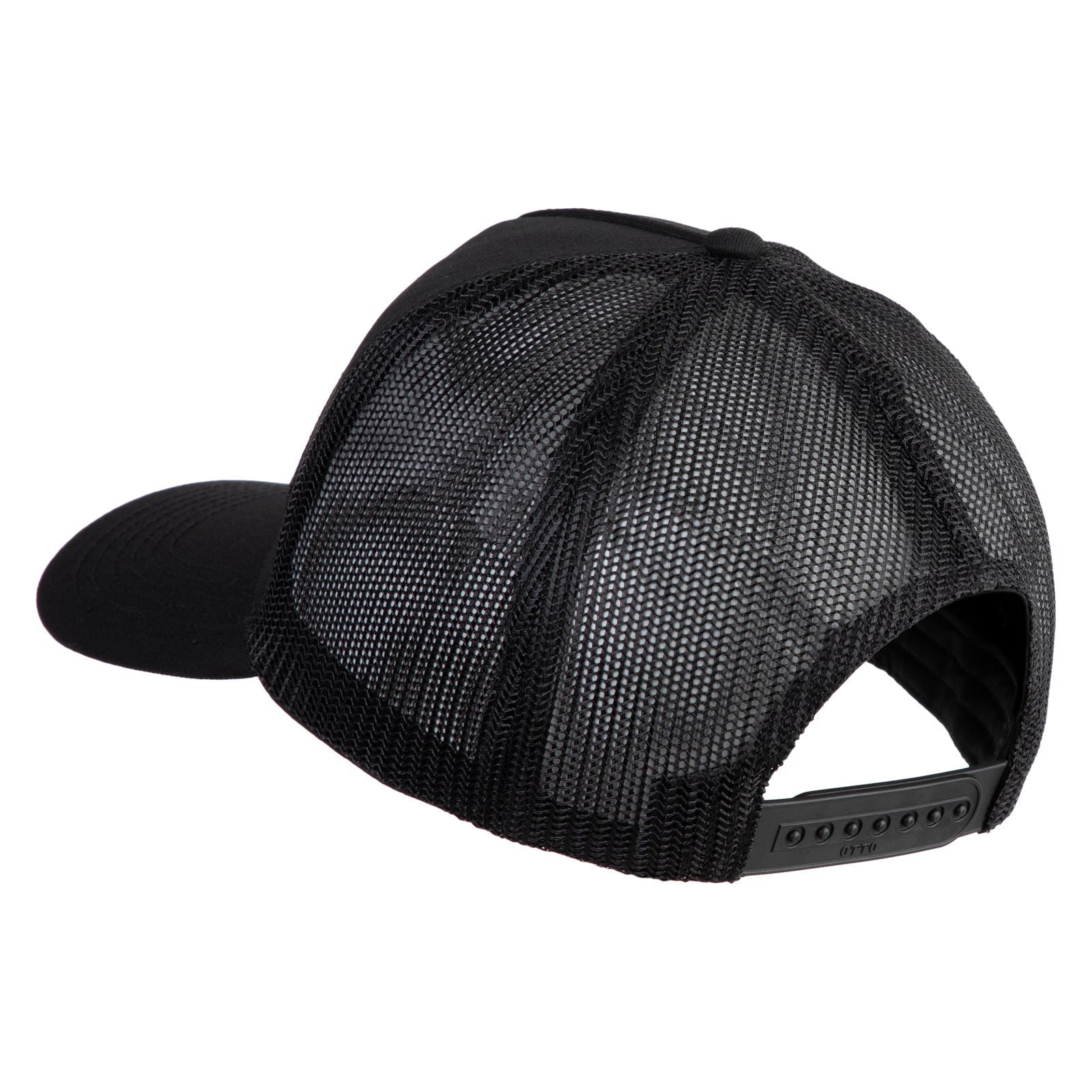 Black mesh cap on a white background
