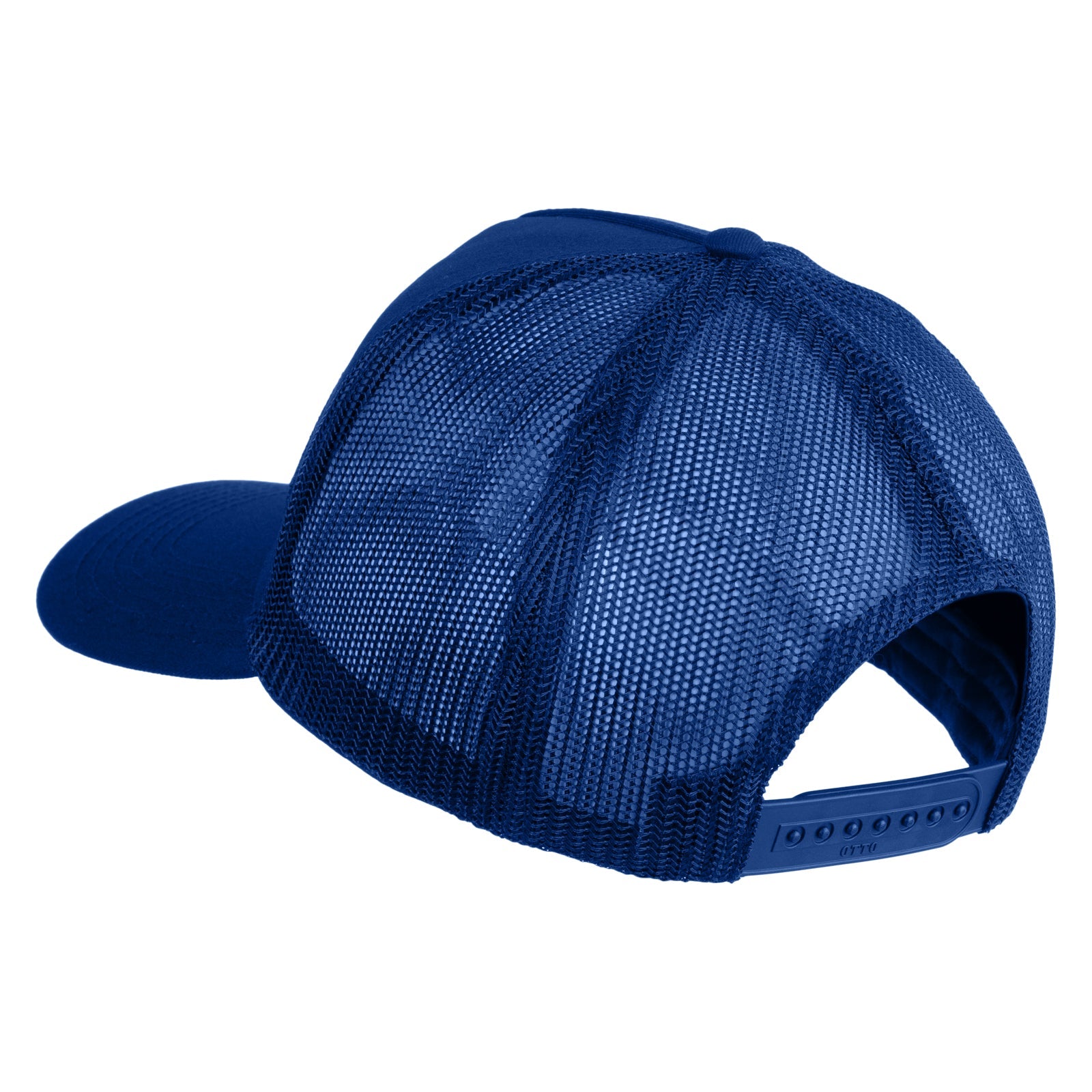 Blue mesh cap on a white background