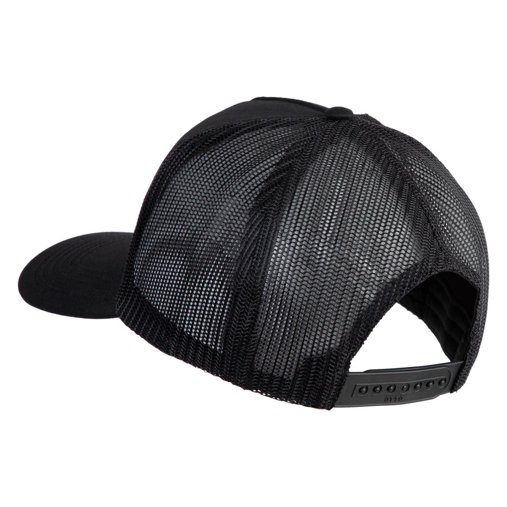Black mesh cap on a white background