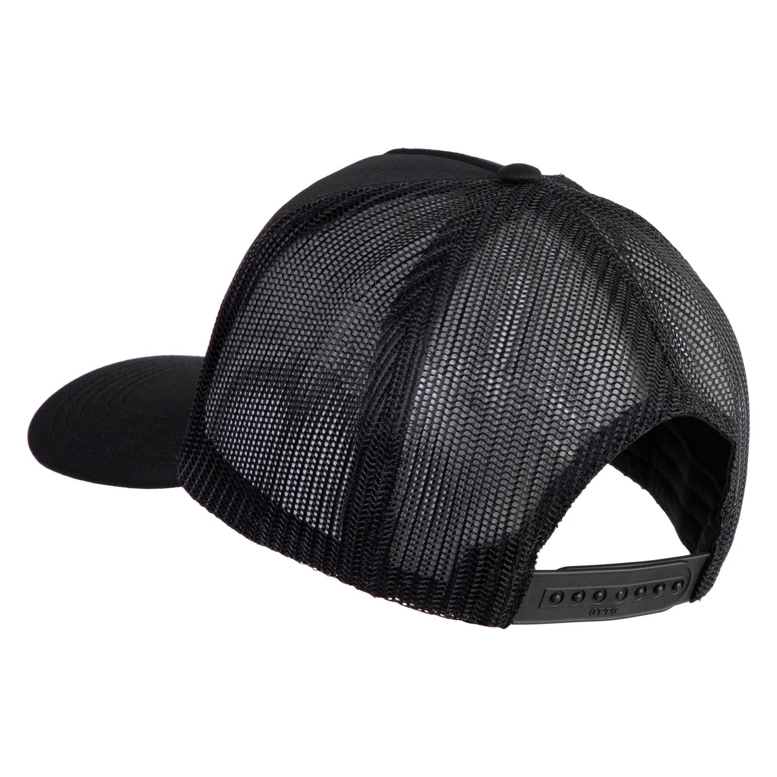 Black mesh cap on a white background