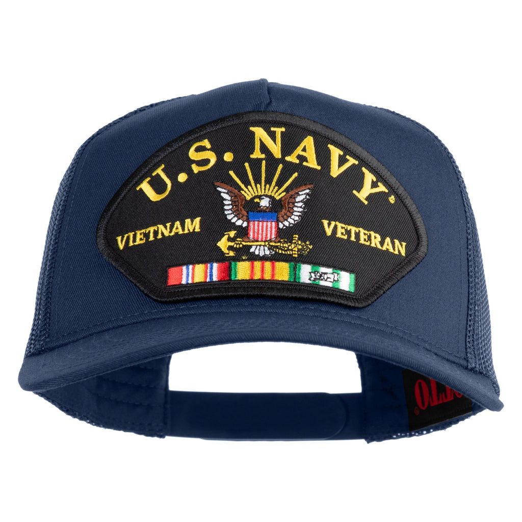 Navy blue cap with U.S. Navy Vietnam Veteran patch on a white background