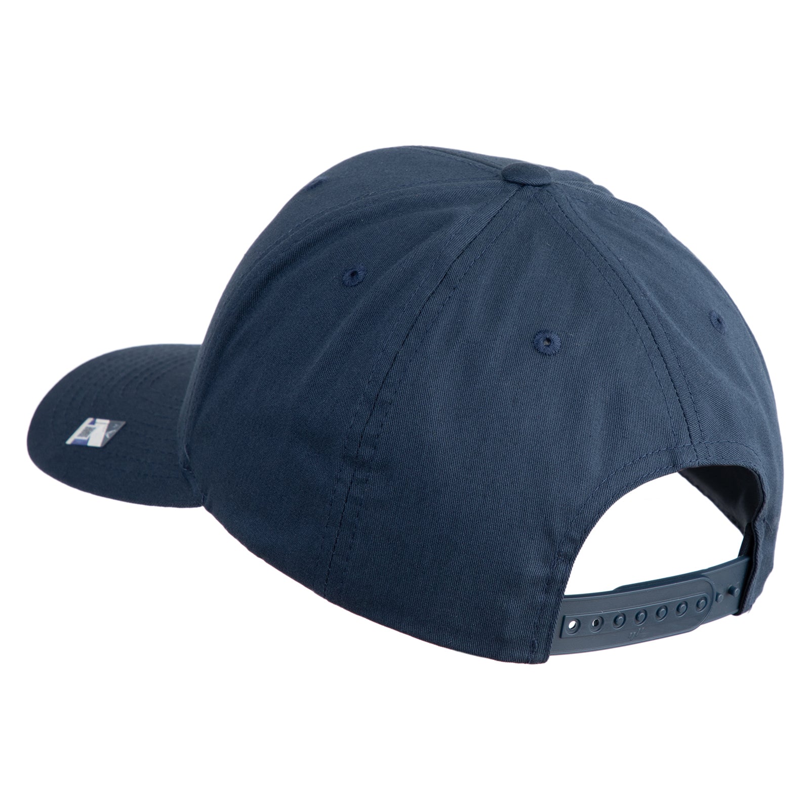Navy blue cap on a white background