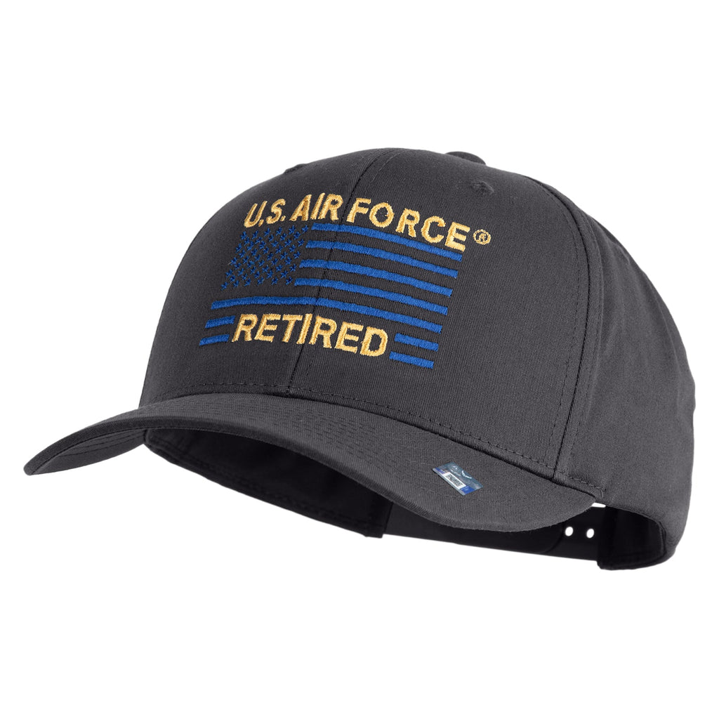Gray cap with U.S. Air Force Retired text and logo on a white background