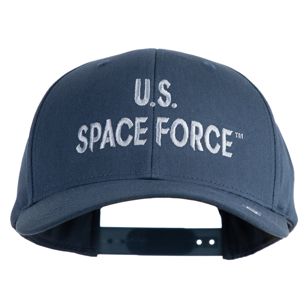 Navy blue cap with 'U.S. Space Force' text on a white background