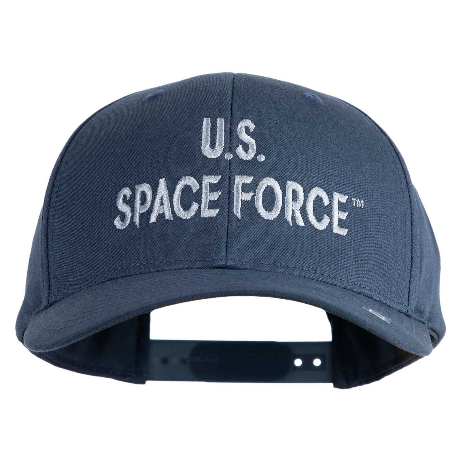Navy blue cap with 'U.S. Space Force' text on a white background