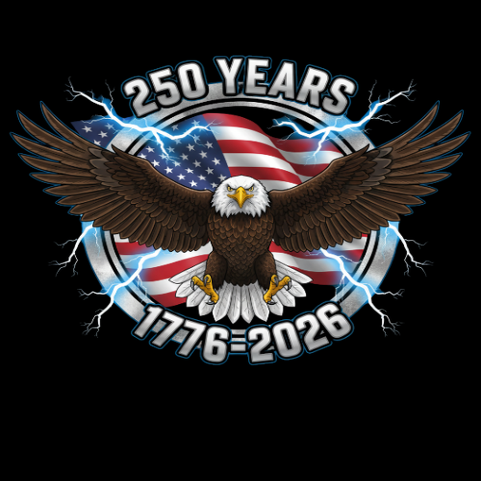 250 Years of Freedom Eagle Patriotic T-Shirt | America 1776–2026 Anniversary Tee