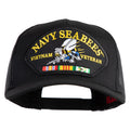 Black cap with 'Navy Seabees Vietnam Veteran' patch on a white background