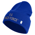 Blue beanie with 'U.S. Space Force' text on a white background