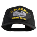 Black cap with U.S. Army Combat Action patch on a white background