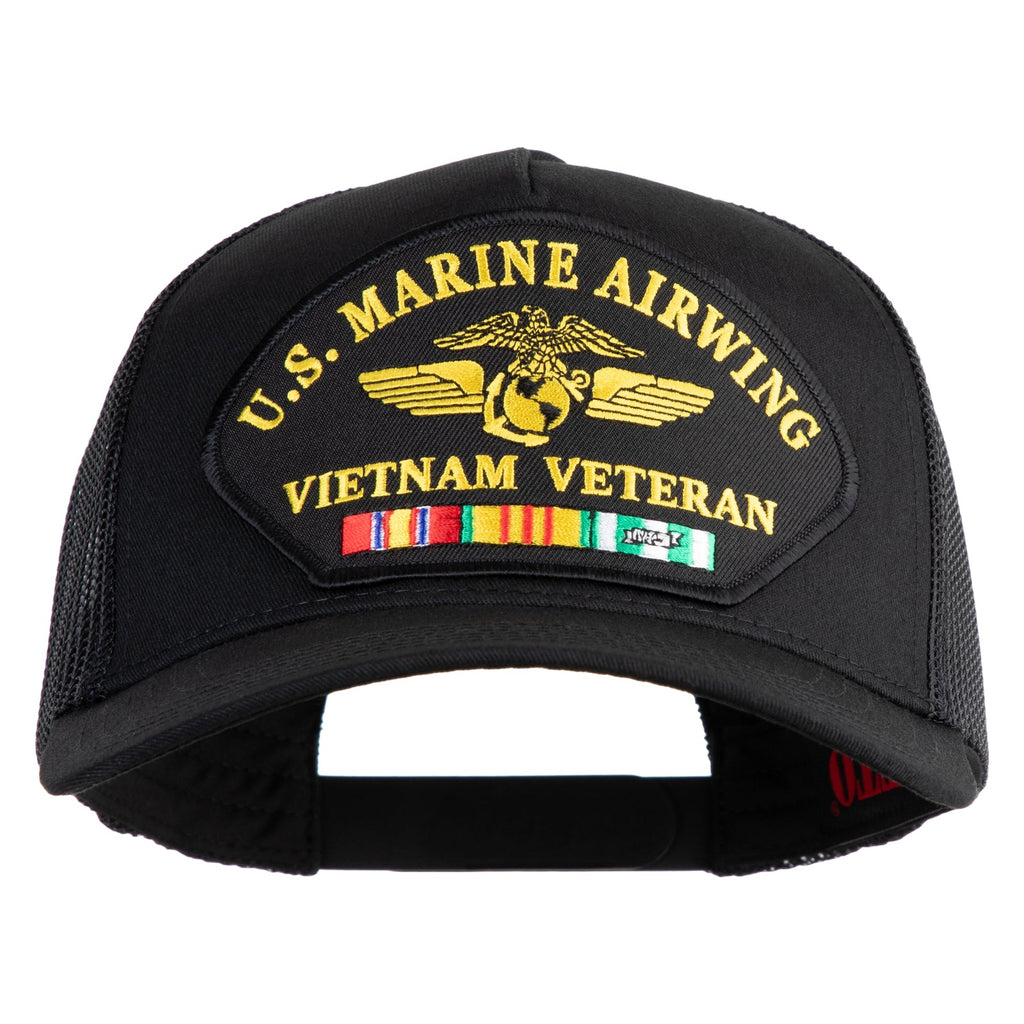 U.S. Marine Airwing Vietnam Veteran Patched Solid Cotton Twill 5 panel Mesh Back Cap