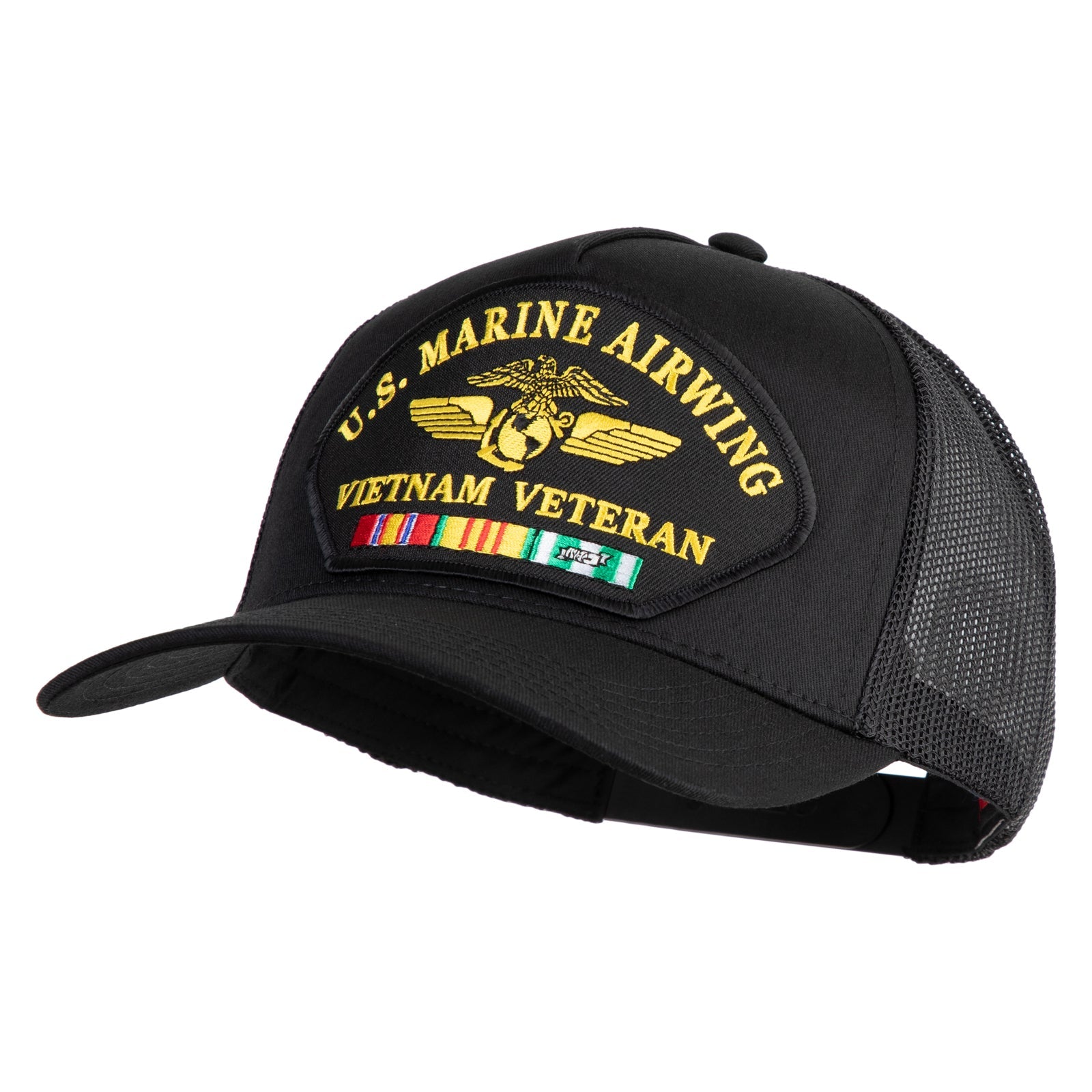 U.S. Marine Airwing Vietnam Veteran Patched Solid Cotton Twill 5 panel Mesh Back Cap