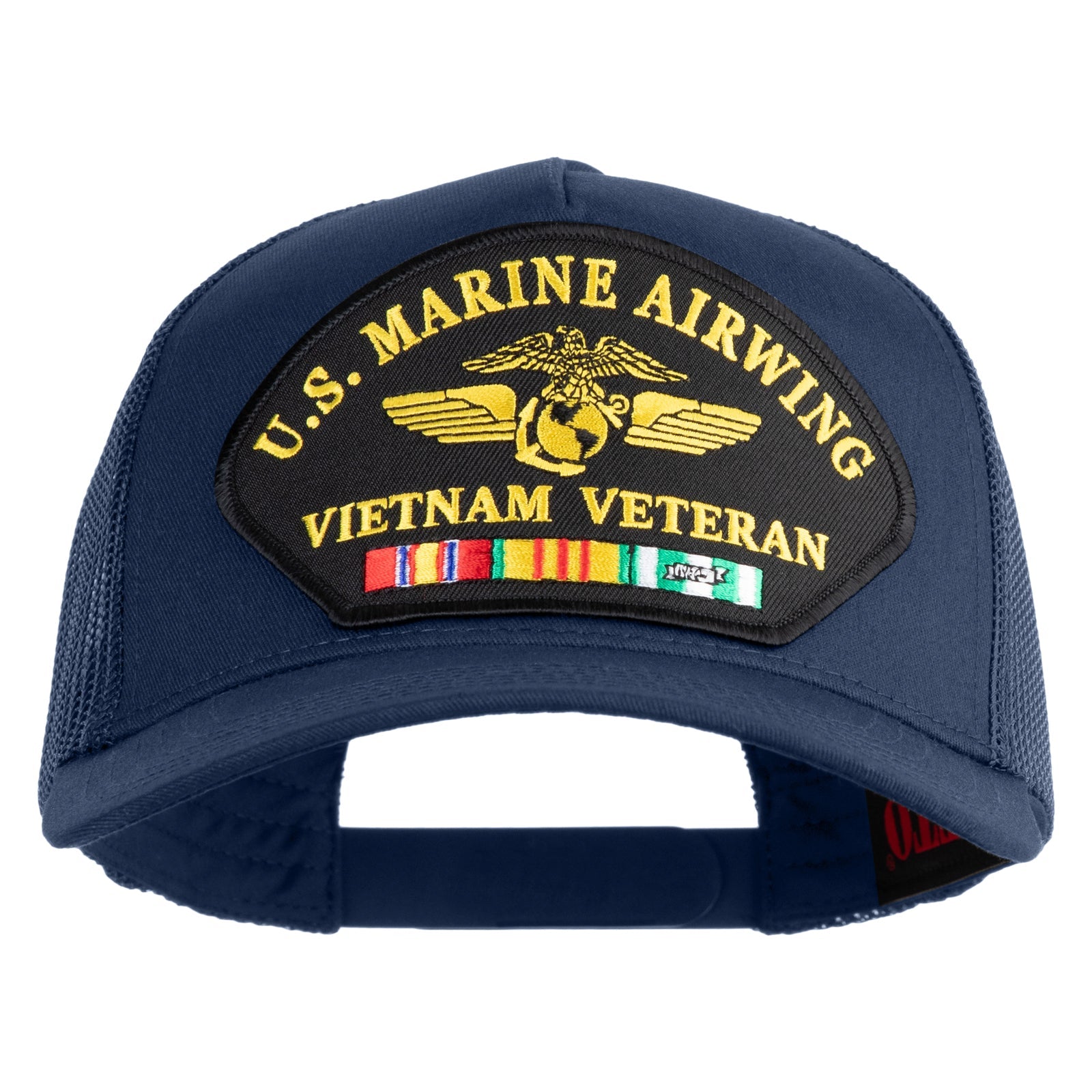 U.S. Marine Airwing Vietnam Veteran Patched Solid Cotton Twill 5 panel Mesh Back Cap