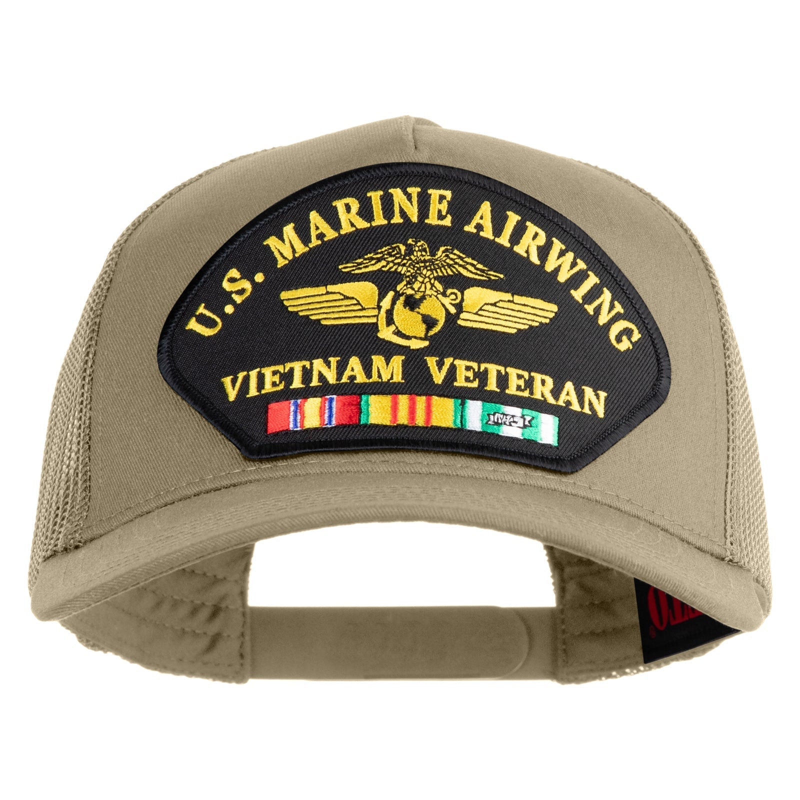 U.S. Marine Airwing Vietnam Veteran Patched Solid Cotton Twill 5 panel Mesh Back Cap