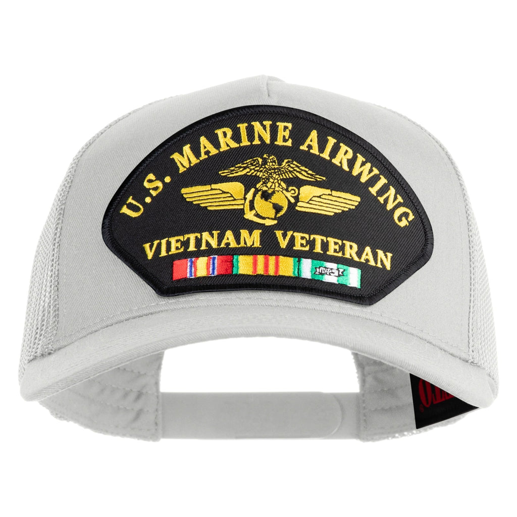 U.S. Marine Airwing Vietnam Veteran Patched Solid Cotton Twill 5 panel Mesh Back Cap