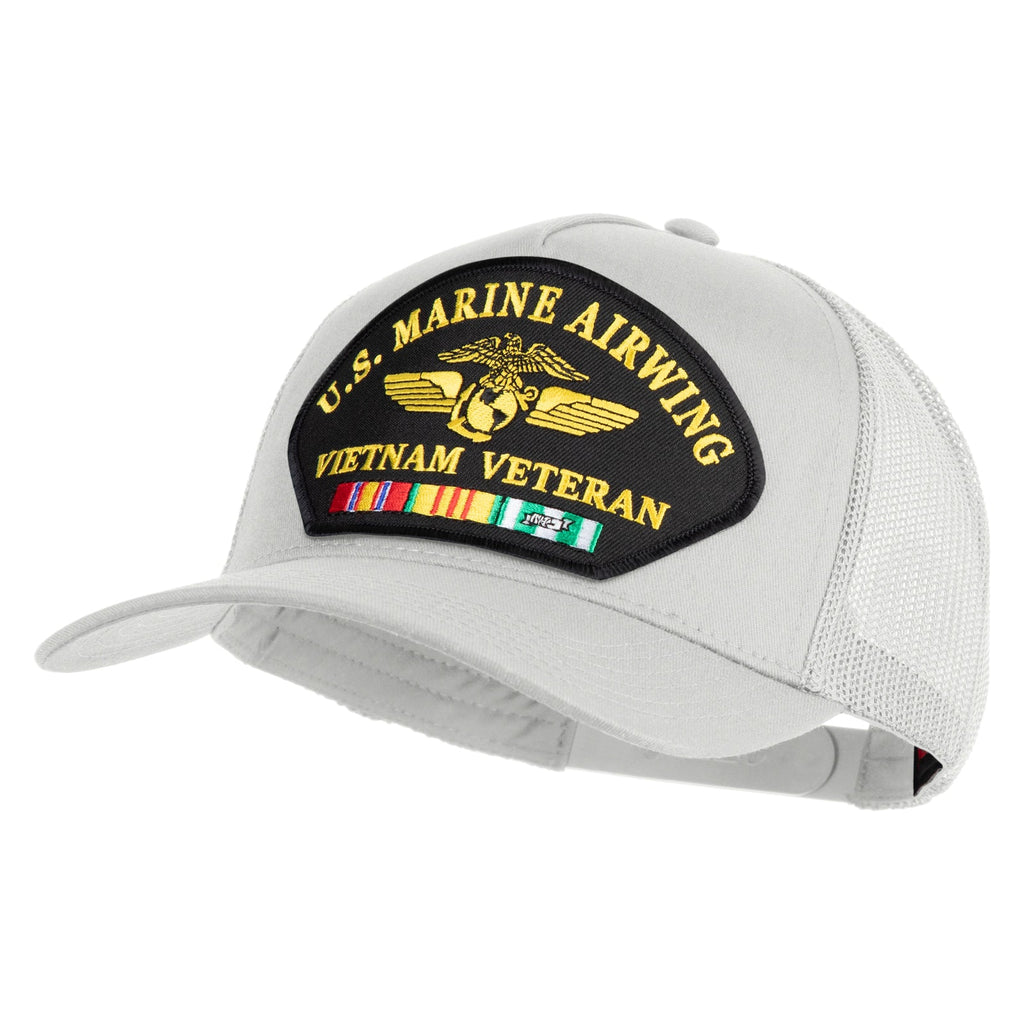 U.S. Marine Airwing Vietnam Veteran Patched Solid Cotton Twill 5 panel Mesh Back Cap