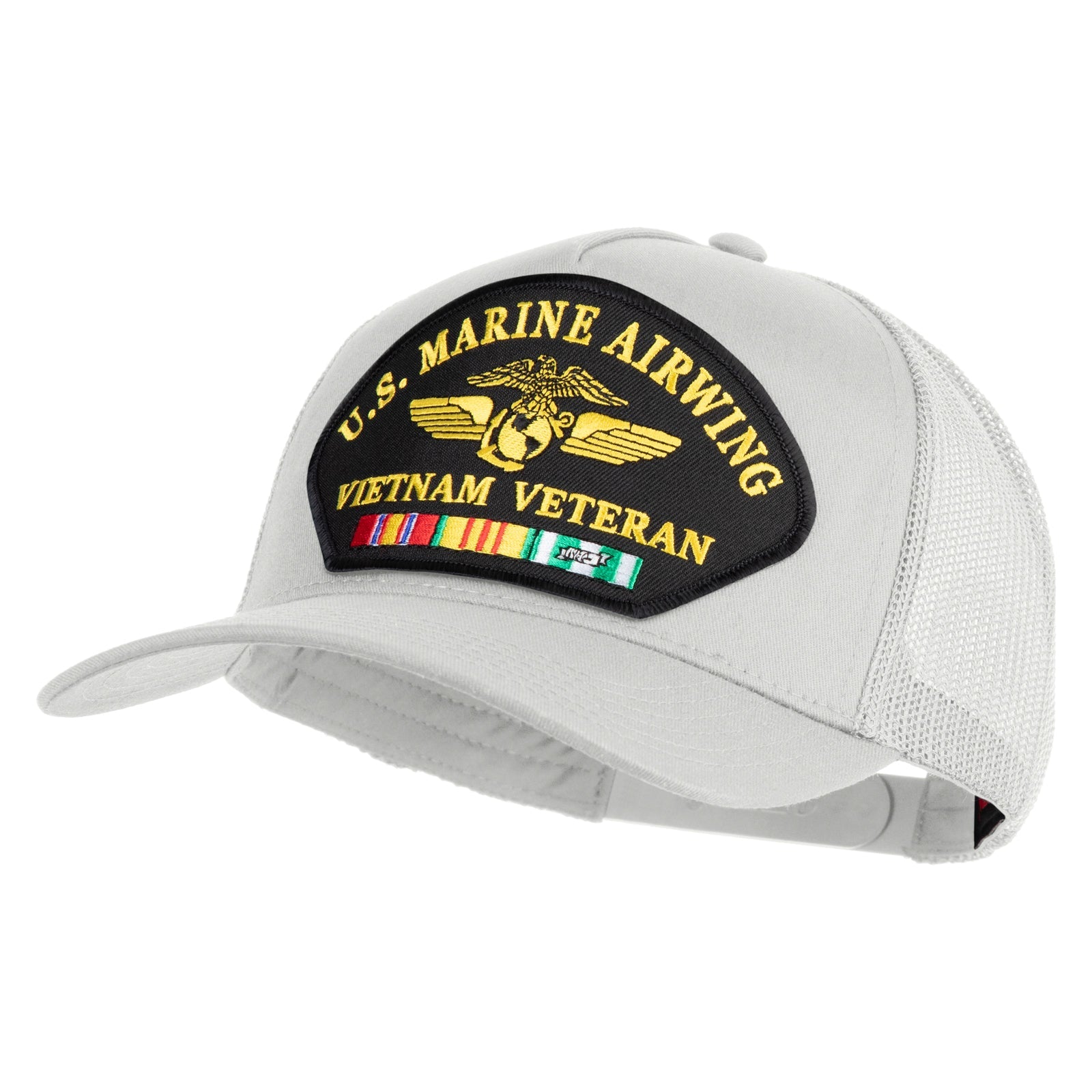 U.S. Marine Airwing Vietnam Veteran Patched Solid Cotton Twill 5 panel Mesh Back Cap