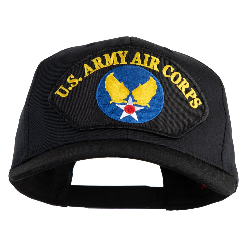 Black cap with U.S. Army Air Corps emblem on a white background