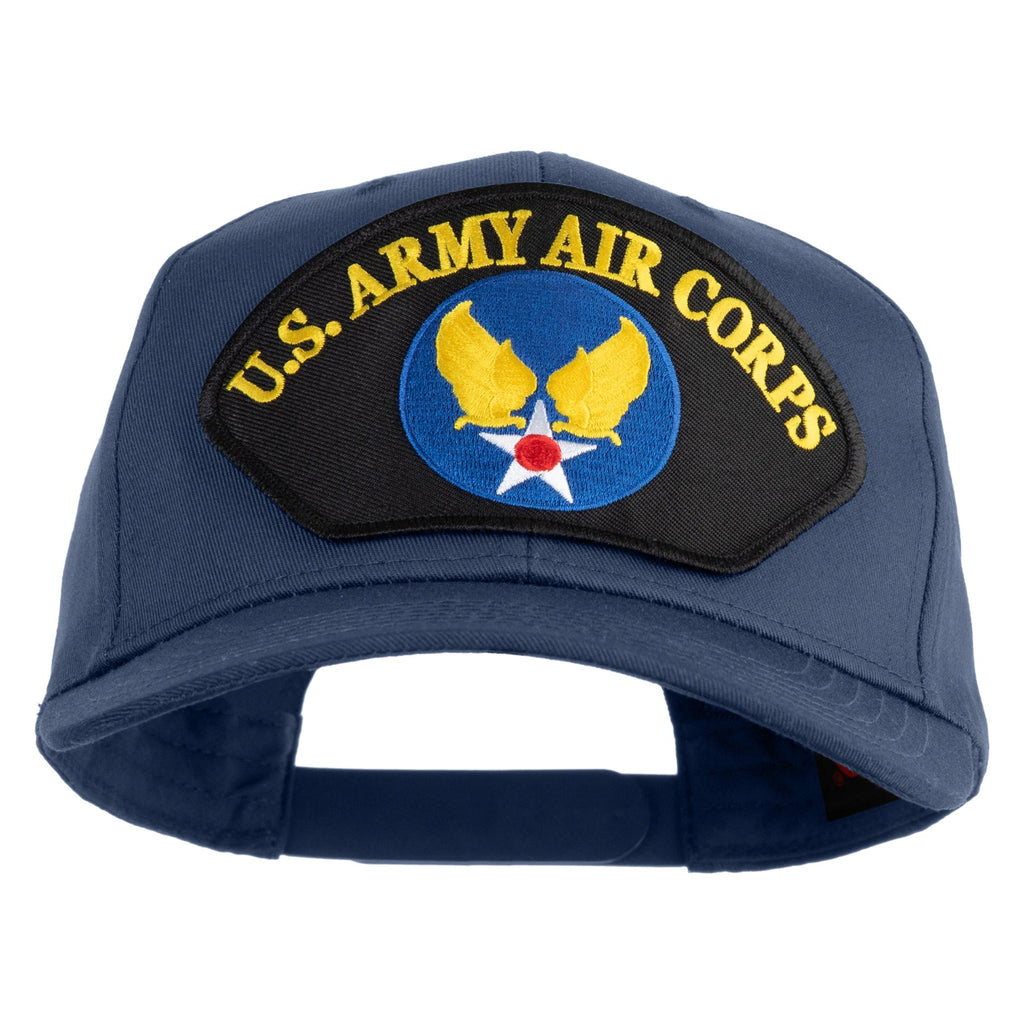 Blue cap with U.S. Army Air Corps patch on a white background