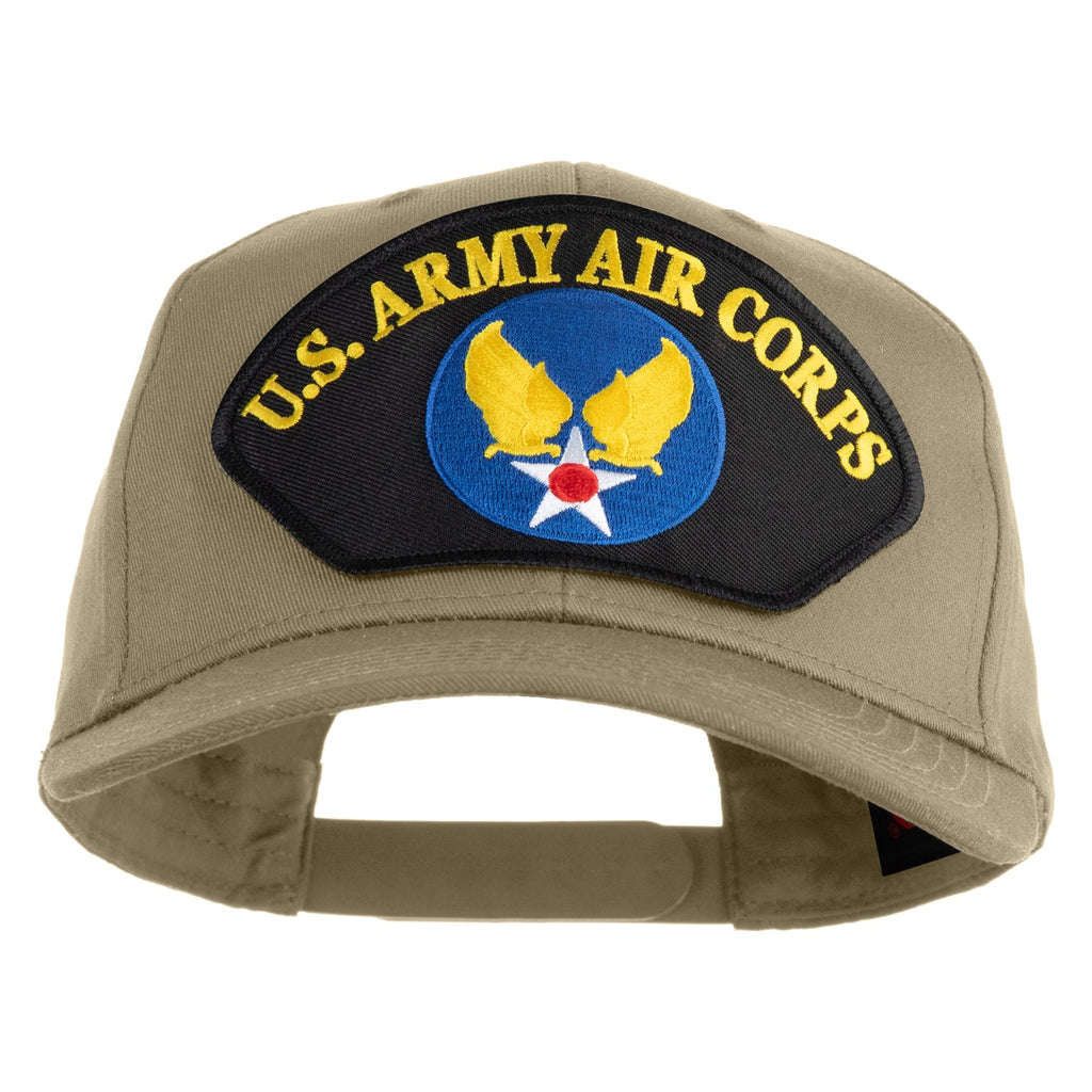Beige cap with U.S. Army Air Corps patch on a white background