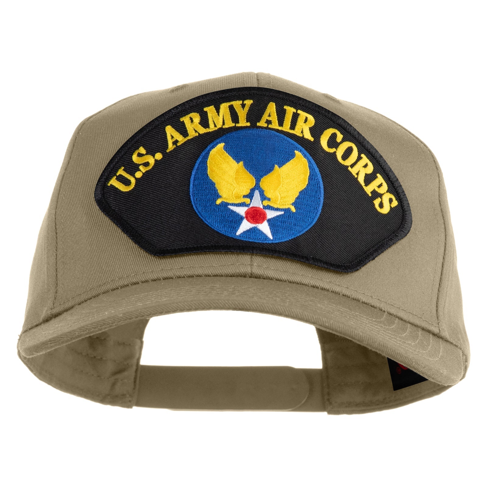 Beige cap with U.S. Army Air Corps patch on a white background