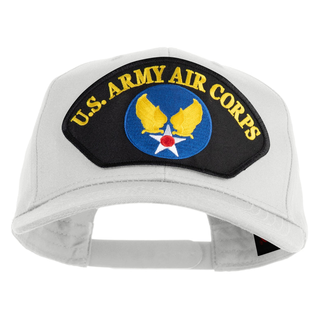 White visor cap with U.S. Army Air Corps emblem on a white background