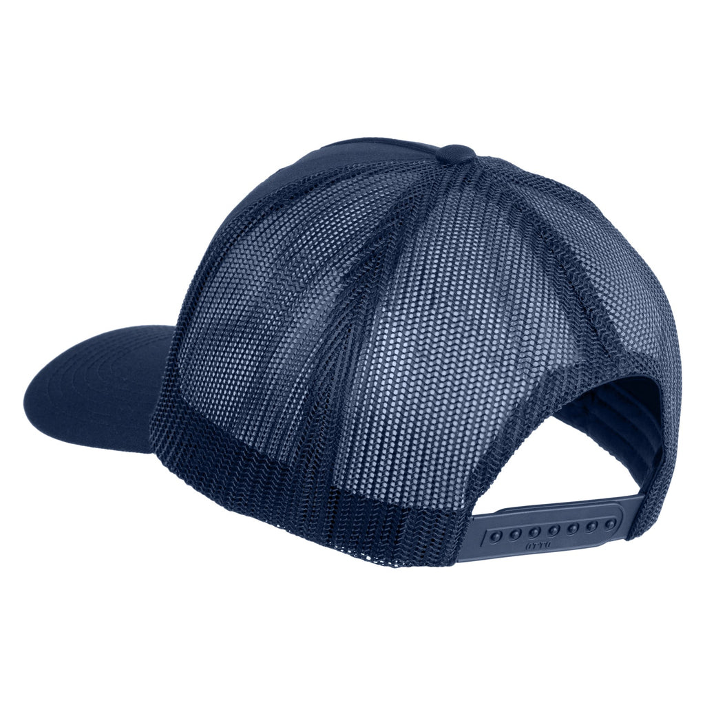 Navy blue mesh cap on a white background