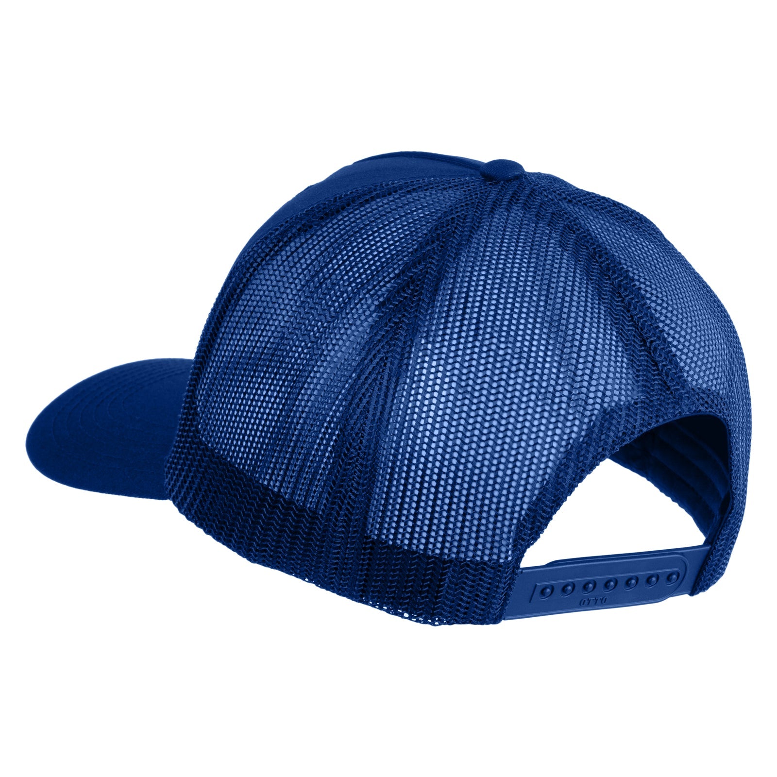 Blue mesh cap on a white background