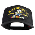 Black cap with 'Navy Seabees Vietnam Veteran' patch on a white background