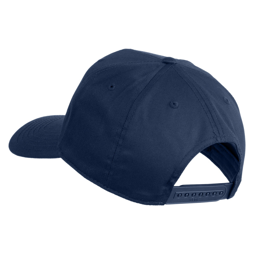 Navy blue baseball cap on a white background