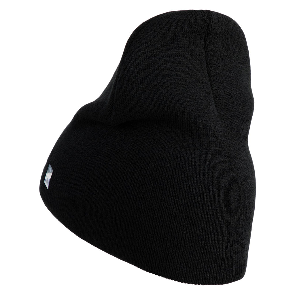 Black beanie hat on a white background