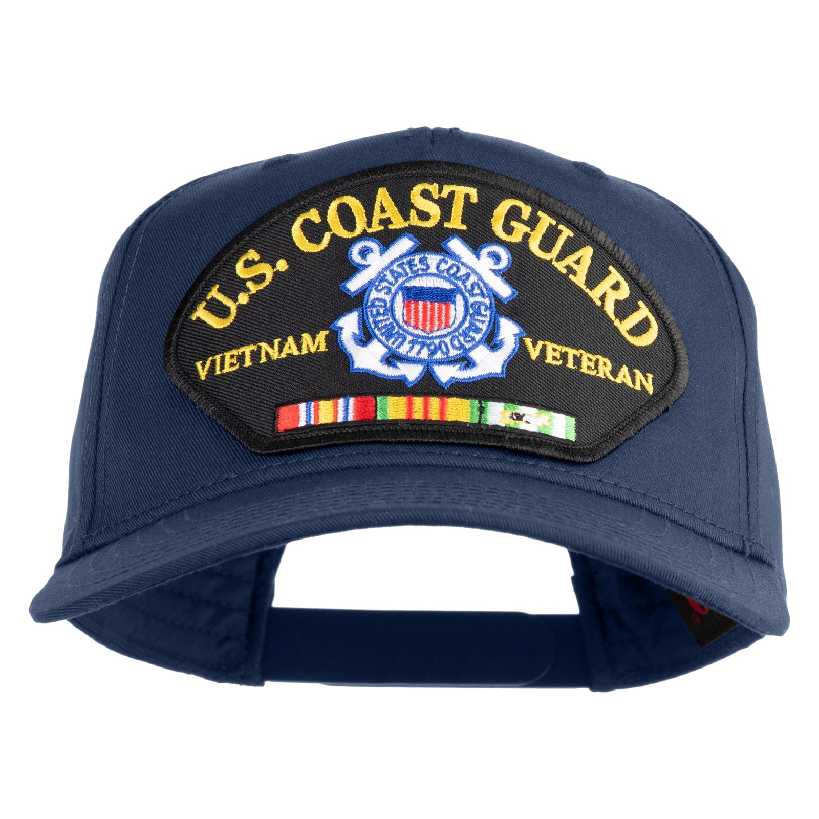 Navy blue cap with U.S. Coast Guard Vietnam Veteran patch on a white background