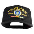 Black cap with U.S. Air Force Vietnam Veteran patch on a white background