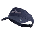 Navy visor cap with 'U.S. Space Force' text on a white background