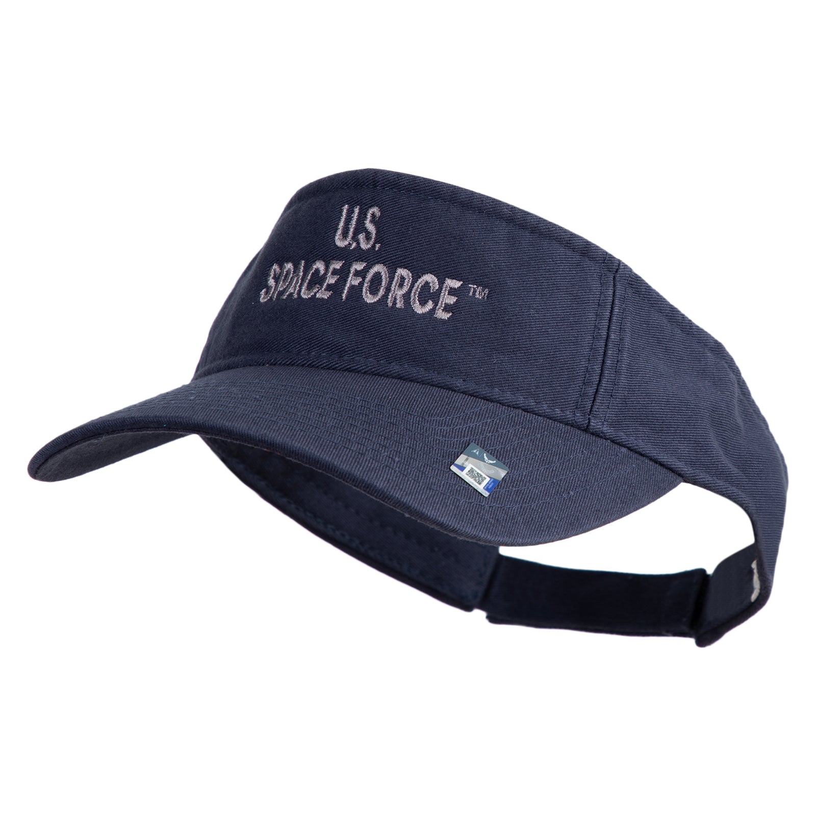 Navy visor cap with 'U.S. Space Force' text on a white background
