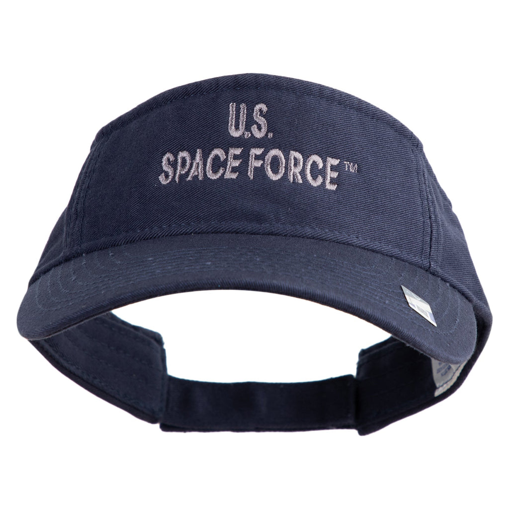 Navy blue cap with 'U.S. Space Force' text on a white background