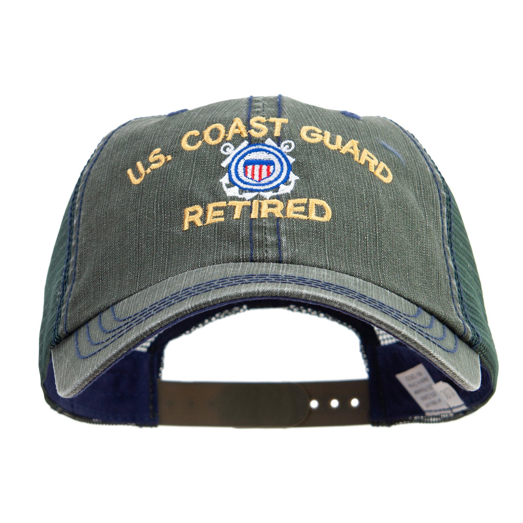 Green cap with U.S. Coast Guard Retired text and emblem on a white background