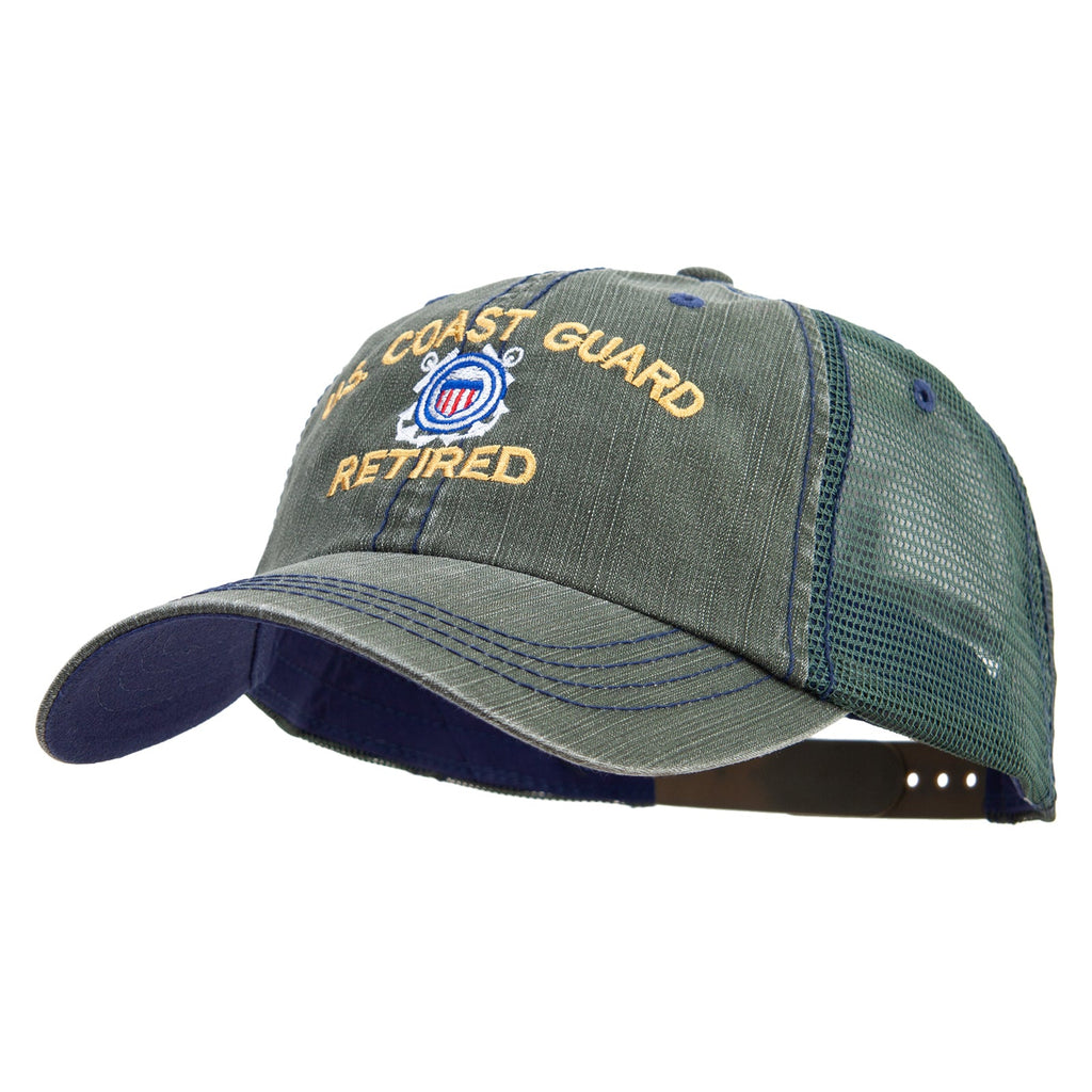 Green cap with 'US Coast Guard Retired' text and logo on a white background