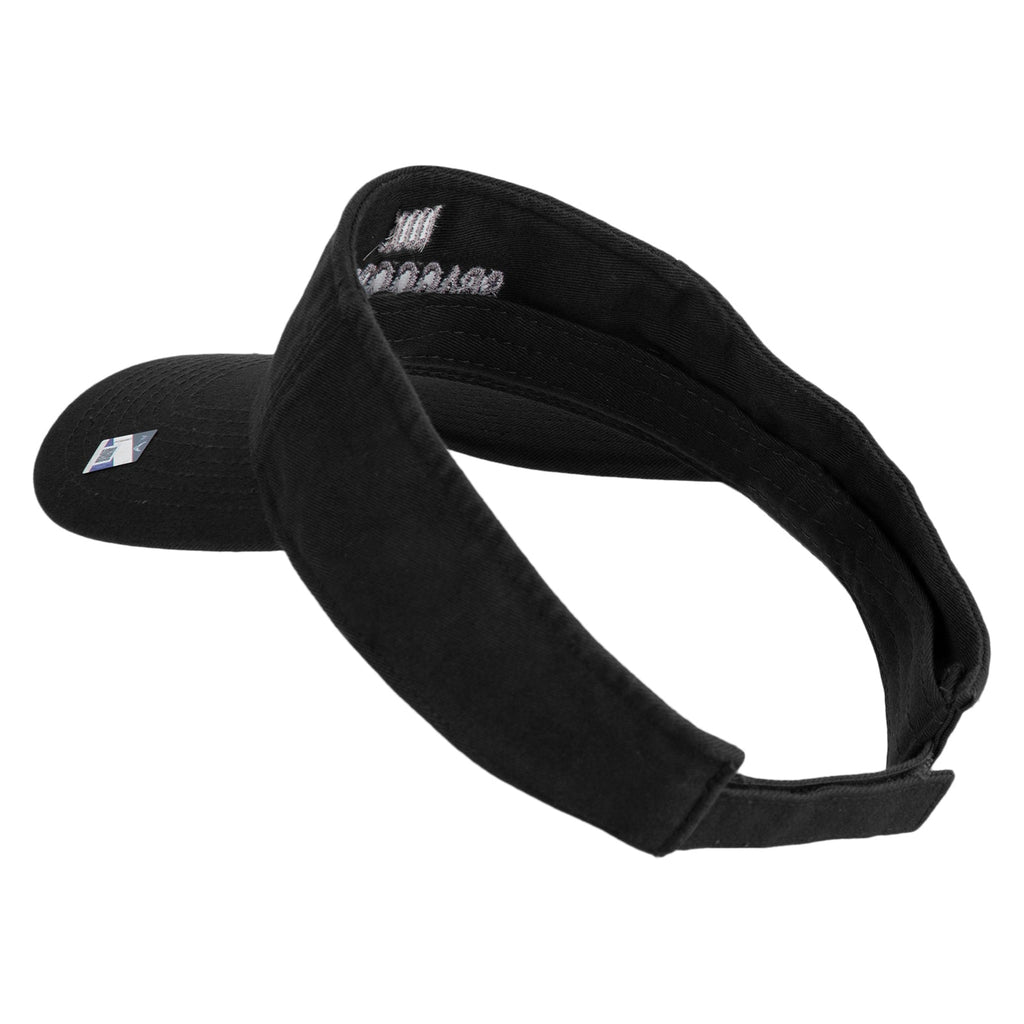 Black visor with brand logo on a white background