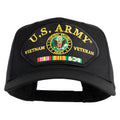Black cap with U.S. Army Vietnam Veteran patch on a white background