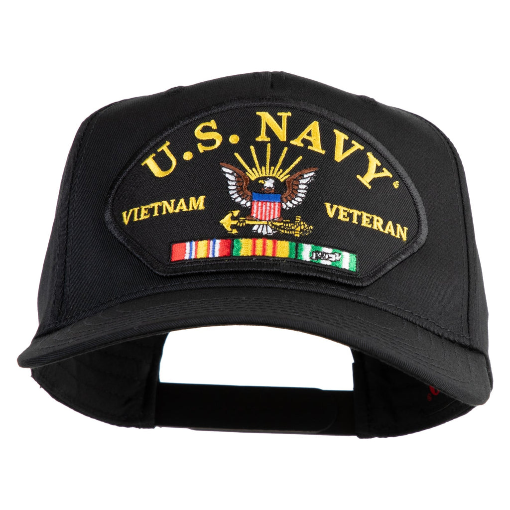 Black cap with U.S. Navy Vietnam Veteran patch on a white background