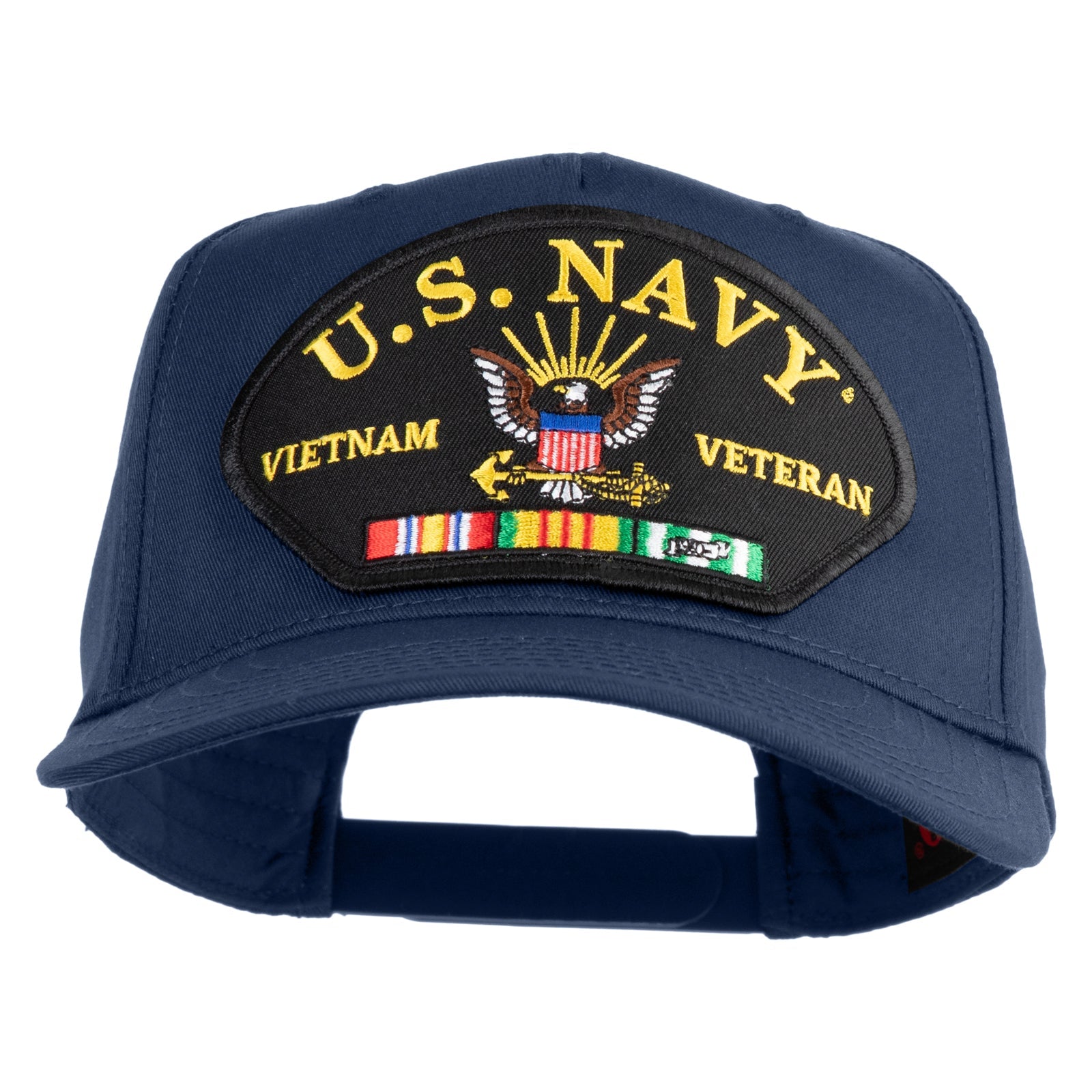 Navy blue cap with U.S. Navy Vietnam Veteran patch on a white background