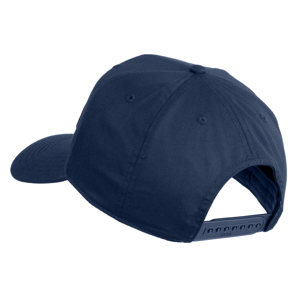 Navy blue mesh cap on a white background
