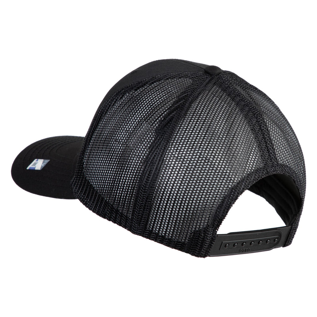 Black mesh cap on a white background