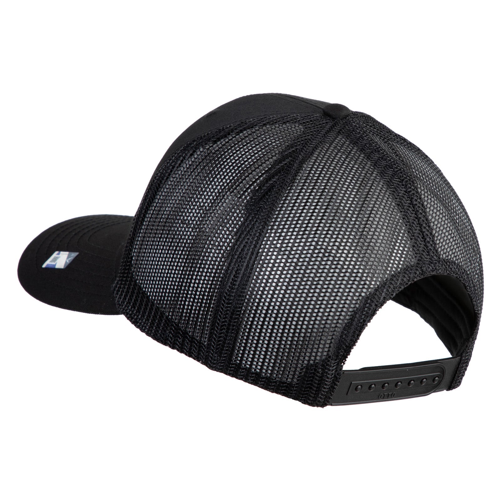 Black mesh cap on a white background