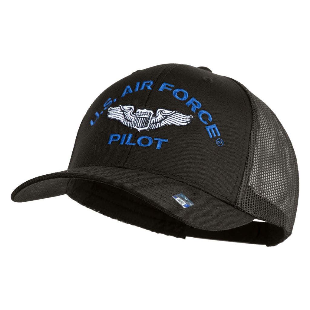 Navy blue cap with 'U.S. Air Force Pilot' text and emblem on a white background