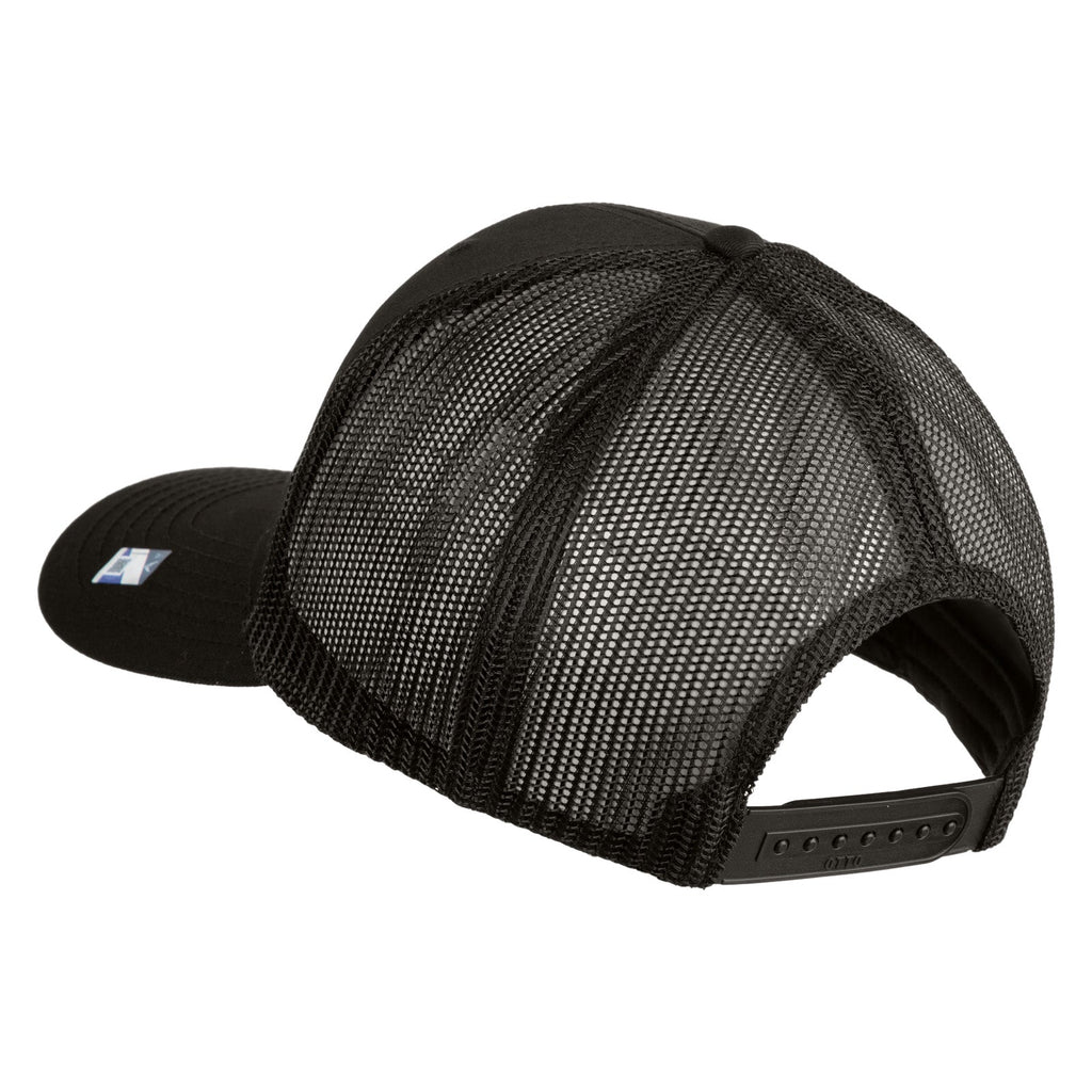 Black mesh cap on a white background