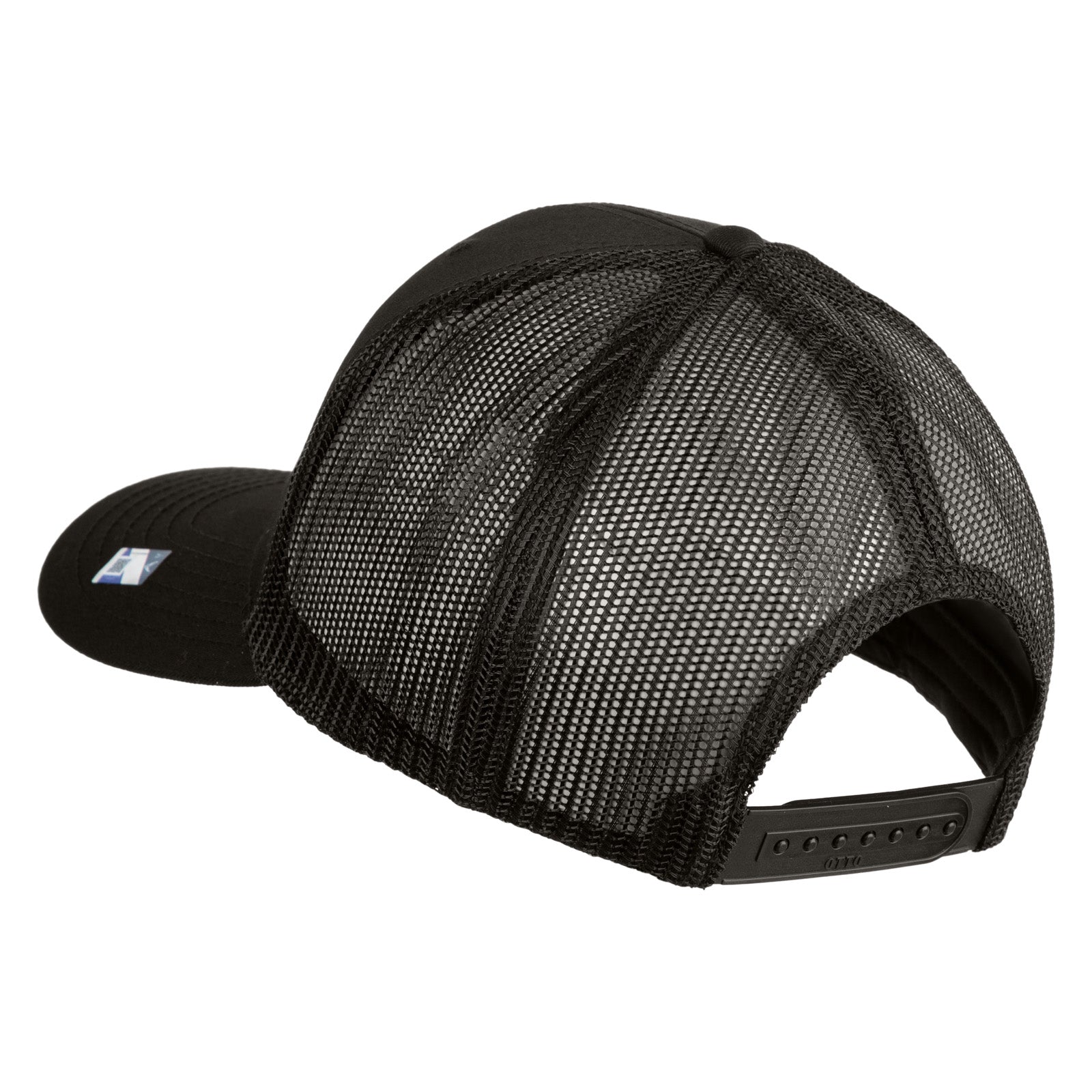 Black mesh cap on a white background
