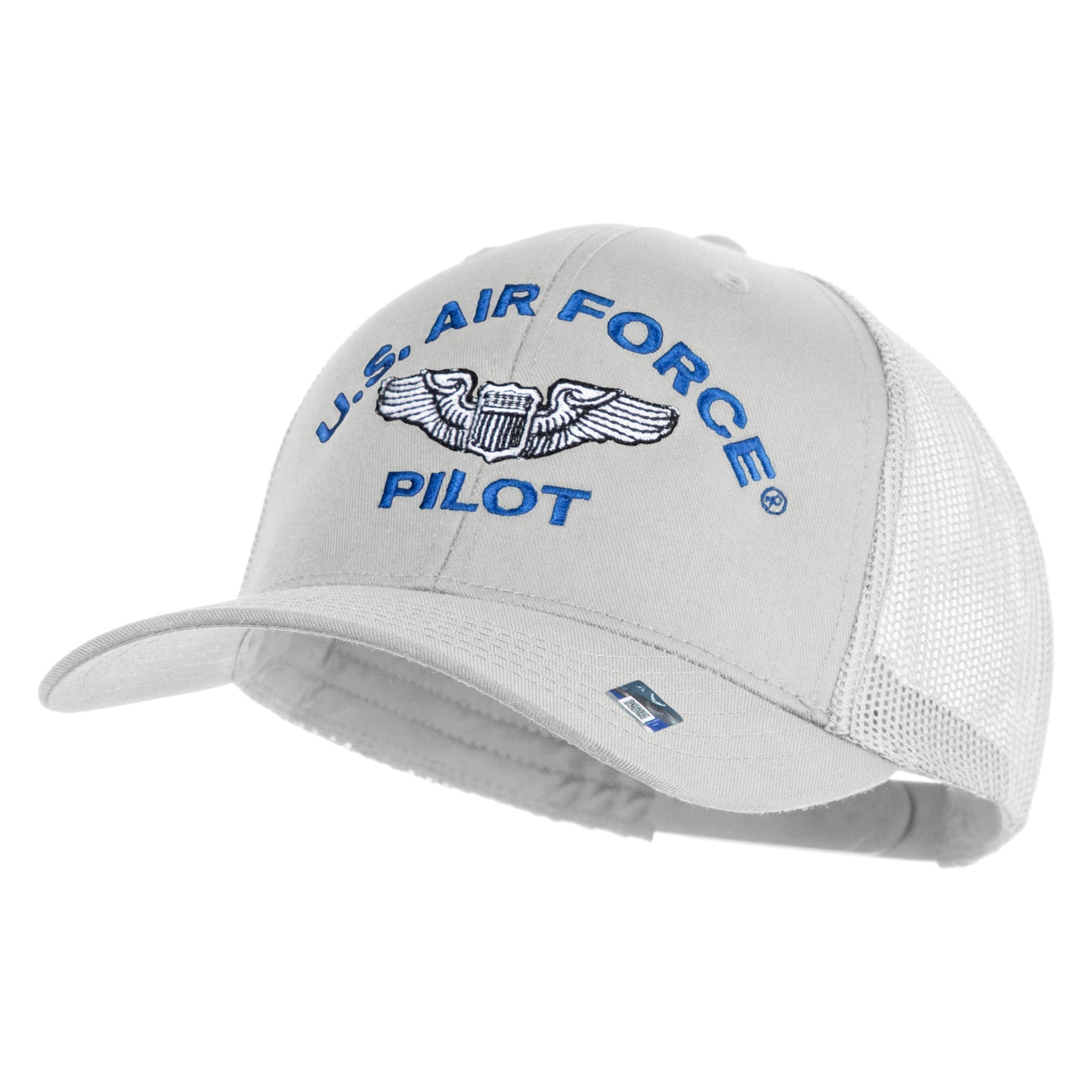 Gray cap with 'U.S. Air Force Pilot' text and logo on a white background